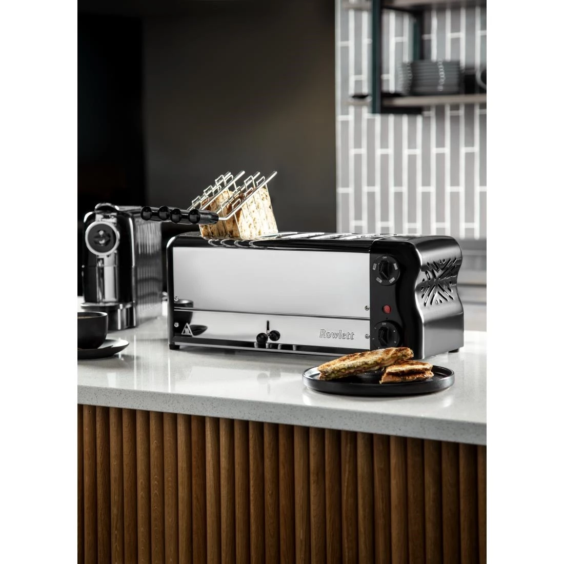 Rowlett Esprit 6 Slot Toaster Jet Black W/2x Additional Elements & Sandwich Cage - Image 7