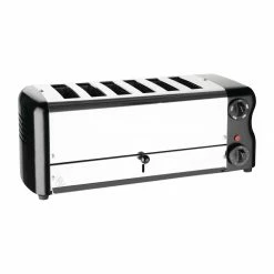 Rowlett Esprit 6 Slot Toaster Jet Black W/2x Additional Elements & Sandwich Cage