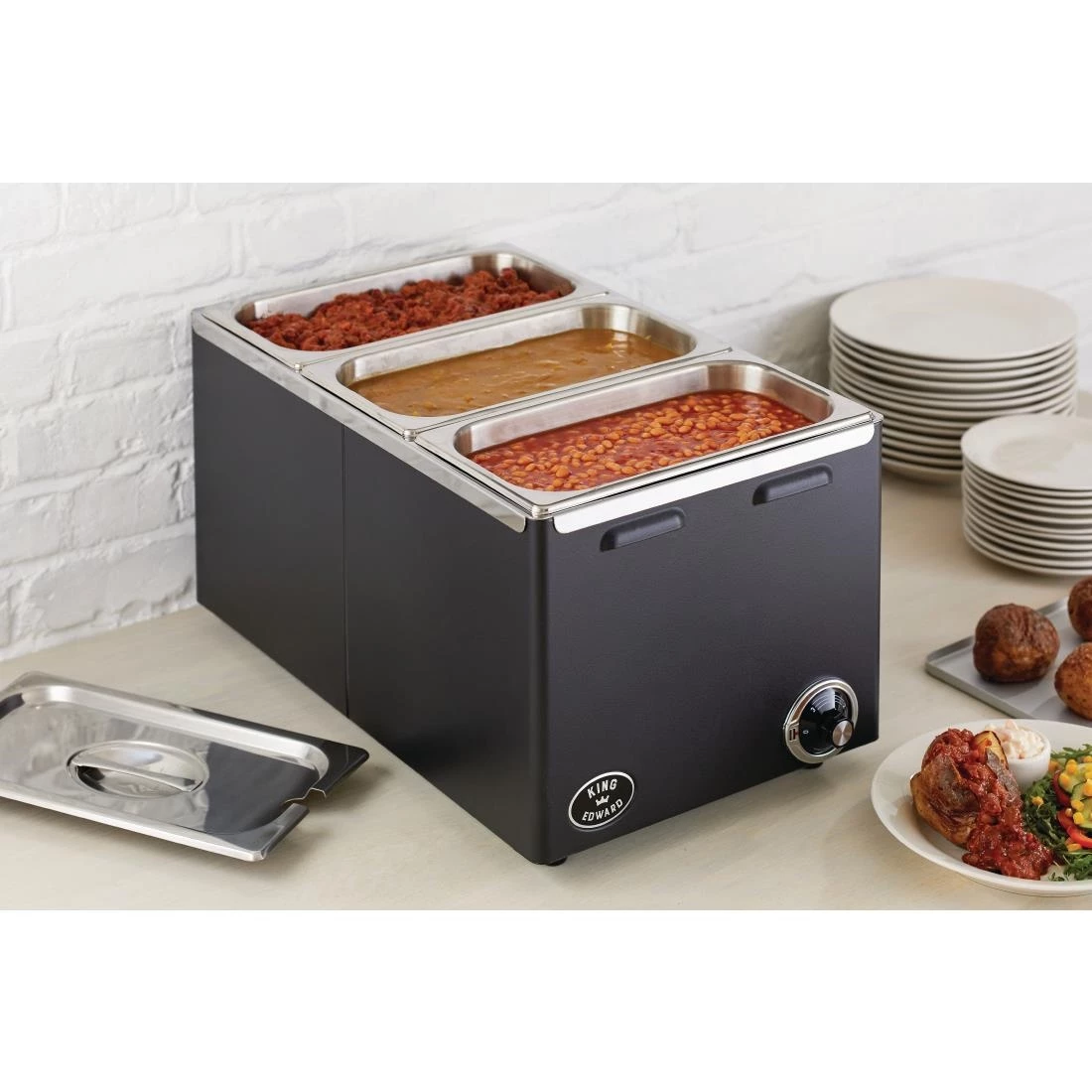 King Edward Wet And Dry Heat Bain Marie Black - Image 2