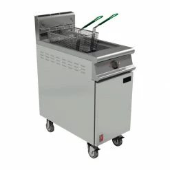 Falcon Dominator Plus Twin Basket Gas Fryer & Fryer Angel On Castors