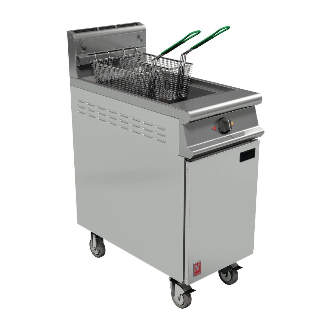 Falcon Dominator Plus Twin Basket Gas Fryer & Fryer Angel On Castors
