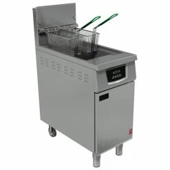 Falcon 400 Series Single Pan Twin Basket Gas Filtration Fryer Programmable With Fryer Angel