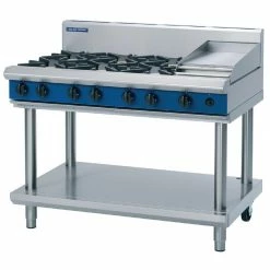 Blue Seal Evolution Cooktop 6 Open/1 Griddle Burner On Stand -1200mm