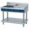 Blue Seal Evolution Cooktop 4 Open/ 1 Griddle Burner On Stand 1200mm