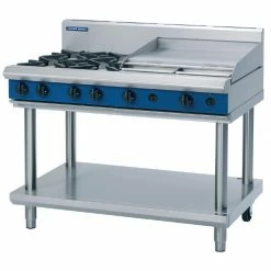 Blue Seal Evolution Cooktop 4 Open/ 1 Griddle Burner On Stand 1200mm
