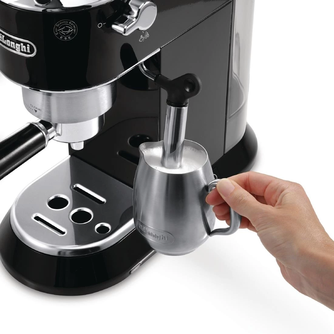 Delonghi Dedica Pump Espresso Coffee Maker With Milk Frother. Black EC685.BK - Image 6