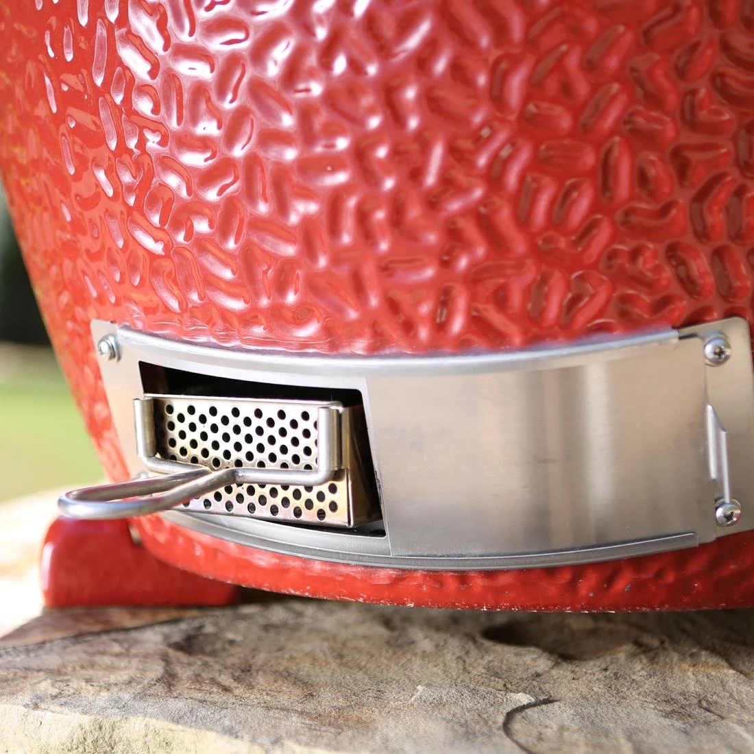 Kamado Joe Classic Joe II Stand Alone Ceramic Charcoal Grill Red - Image 4