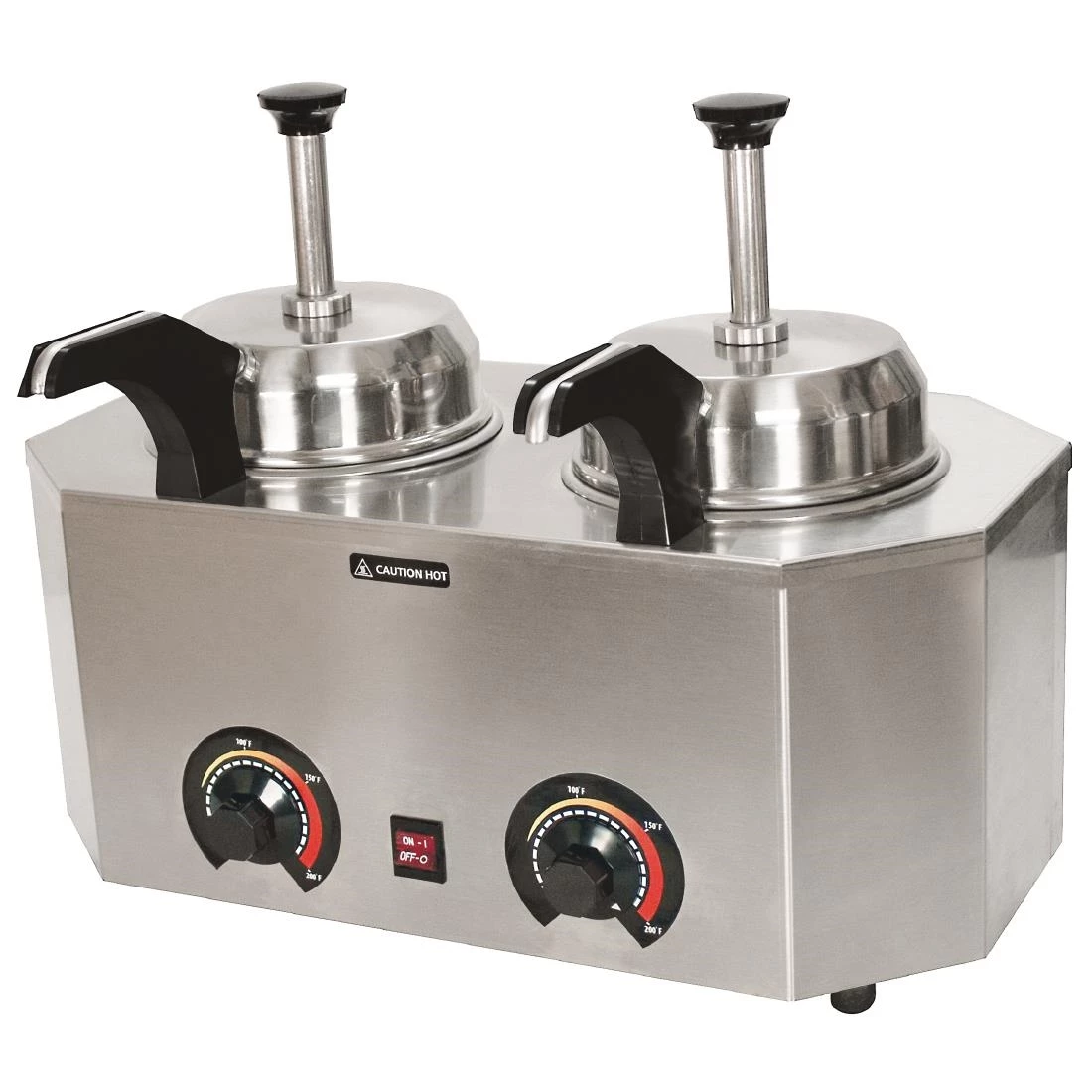 JM Posner Hot Sauce Dispenser With Heated Nozzle 2 X 0.9Ltr