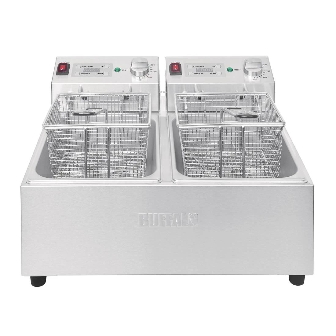 Buffalo Twin Tank Twin Basket 2x5Ltr Countertop Fryer With Timers 2x2.8kW - Image 8