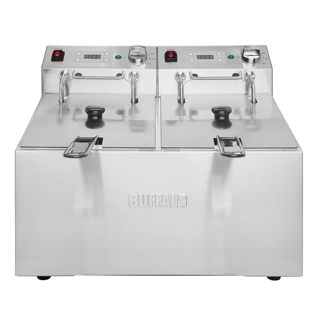 Buffalo Twin Tank Twin Basket 2x5Ltr Countertop Fryer With Timers 2x2.8kW