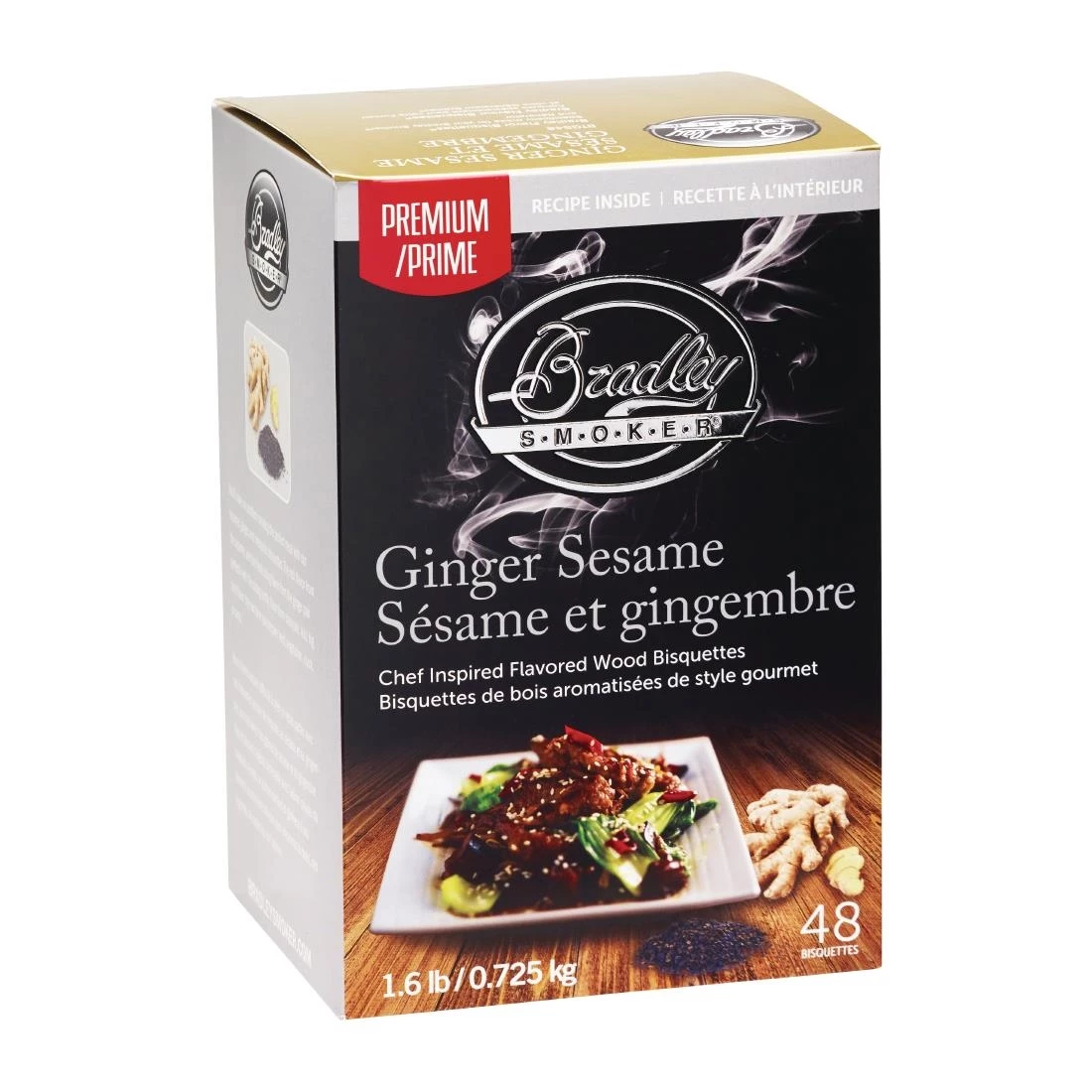 Bradley Food Smoker Ginger Sesame Premium Flavour (Pack Of 48)