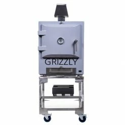 Grizzly Commercial Charcoal Oven And Smoker Grill Grey With Stand