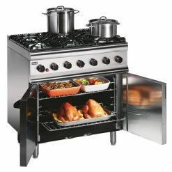 Lincat Silverlink 600 6 Burner Gas Oven Range With Rear Castors SLR9C