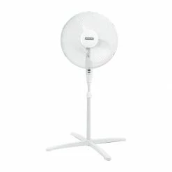 Status 16" Oscillating White Stand Fan