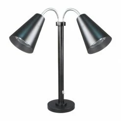 Steelite DWH Modern Double Head Heat Lamp UK Plug Black 559mm